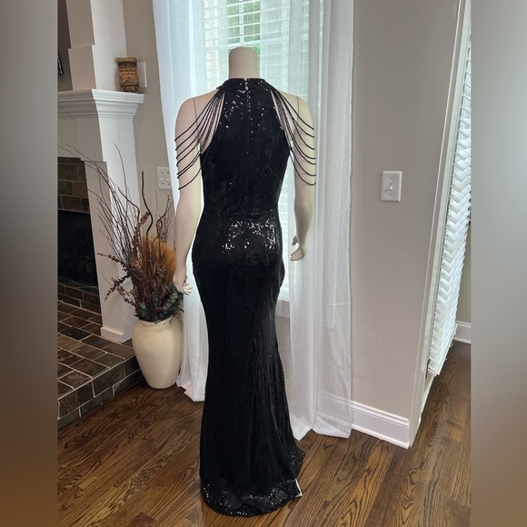 Miss ORD Black Sequin Dress SZ. L - Picture 7 of 9